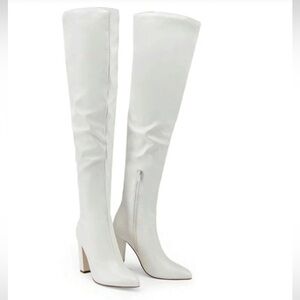 Elegant White Knee-High Boots
